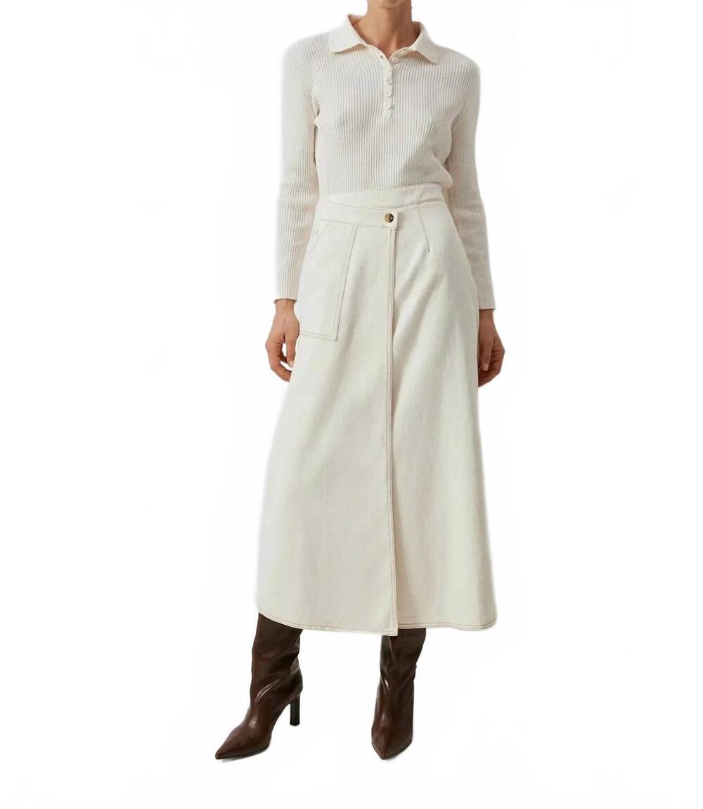 NEW TOUCHE PRIVE double breasted skirt in cream